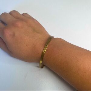 Gold MantraBand Hustle Adjustable Stainless steel Lead free Bracelet Cuff